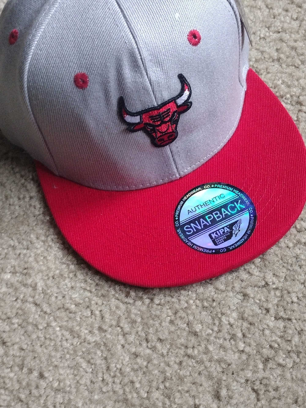 Chicago Bulls Gray and Red Snapback Hat $10